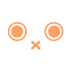 ウサギメーカー顔シール(オレンジ丸目)